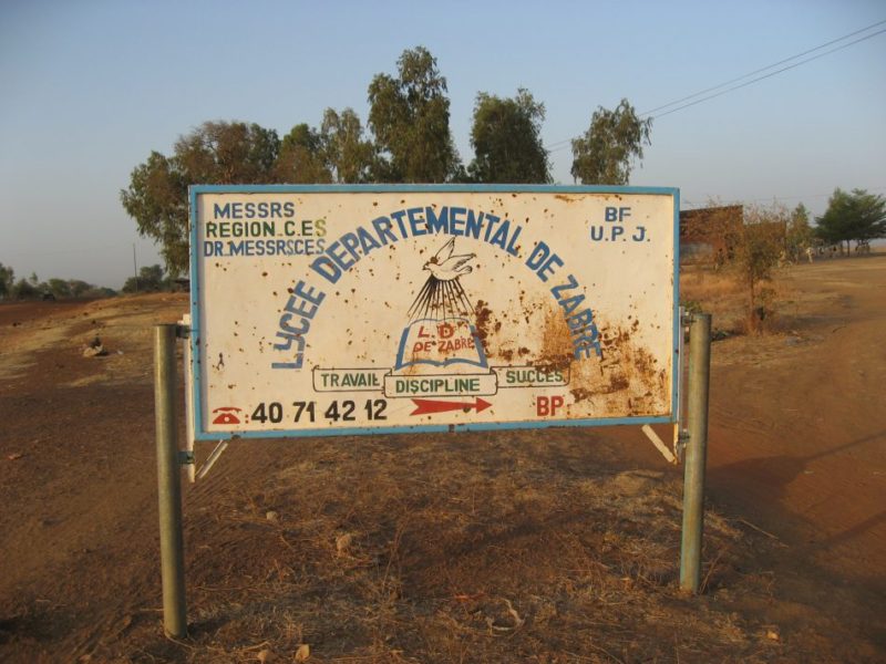 lycée de Zabré Burkina Entraide